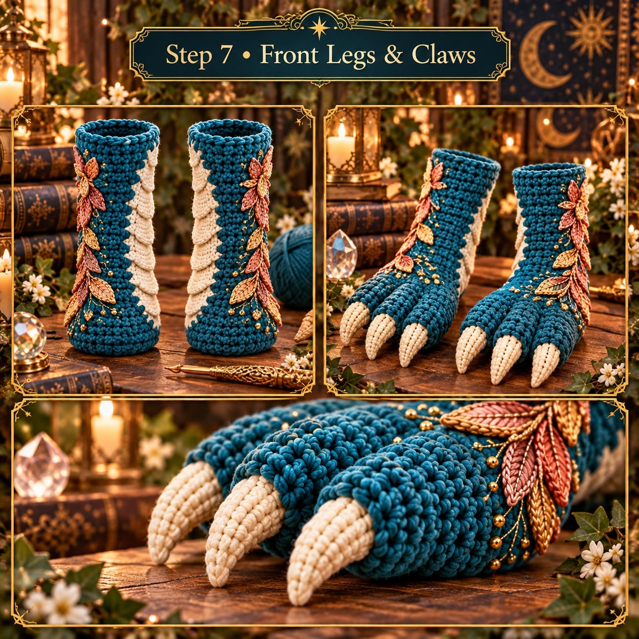 Front legs and claws made as a pair before attaching