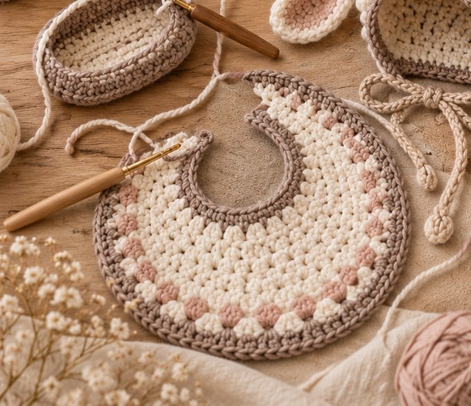 Shaping the bib body and accent row