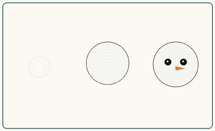 Snowman step 1 — standard head rounds chart