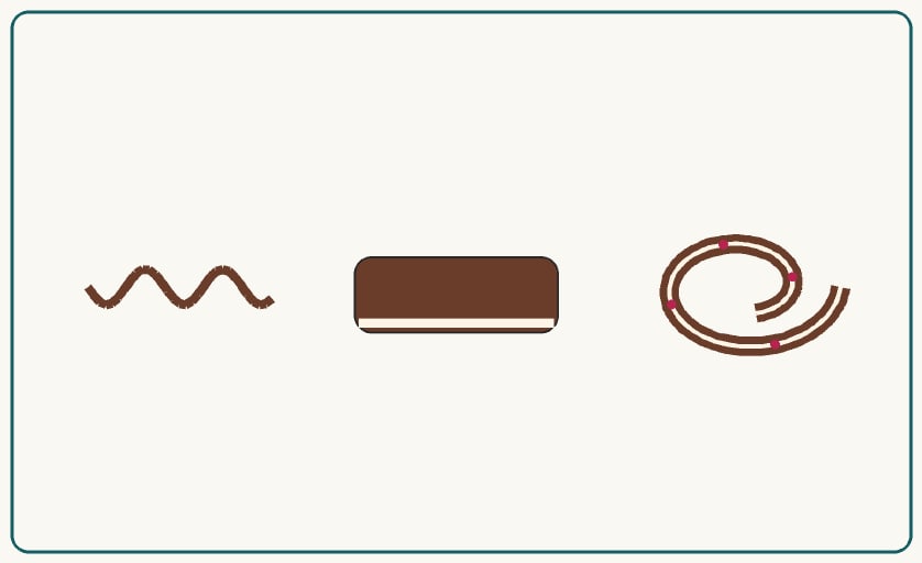 Gingerbread step 3 — brown spiral lower body chart with white trim
